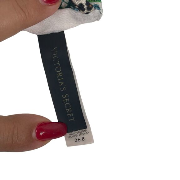 Victoria's Secret The Bombshell Animal Floral Add 2 Cups Halter Bikini Top 36B - Picture 4 of 6